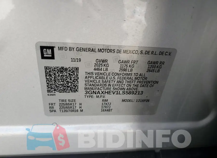 3GNAXHEV1LS589213 Photo# 13