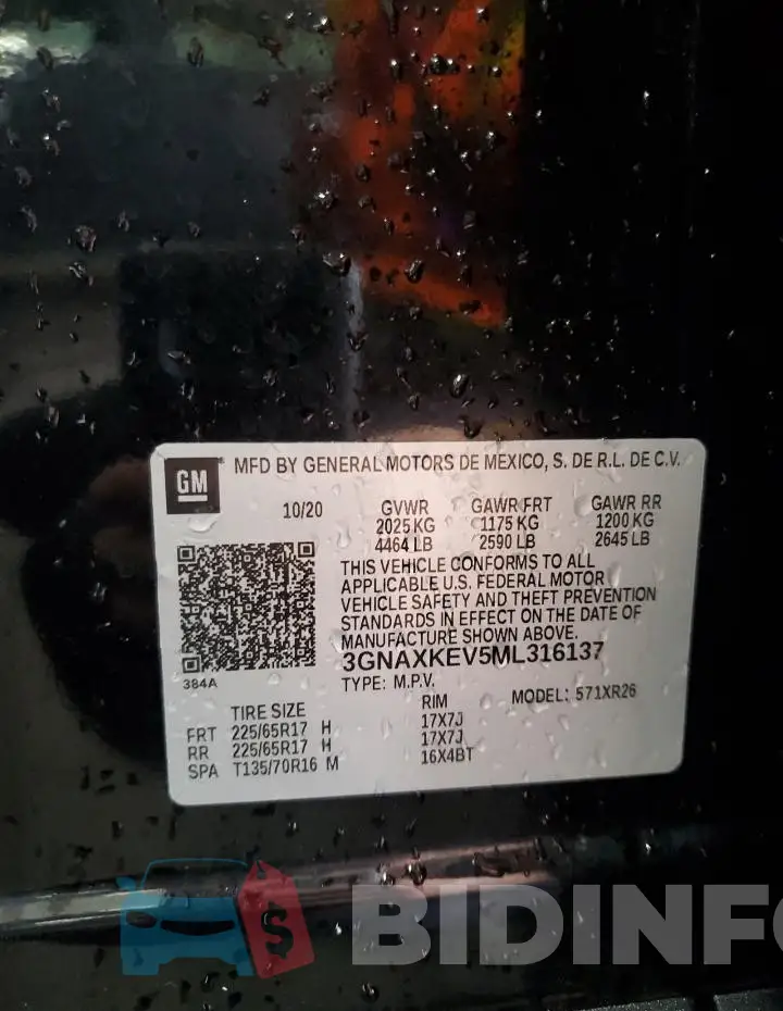 3GNAXKEV5ML316137 Photo# 13