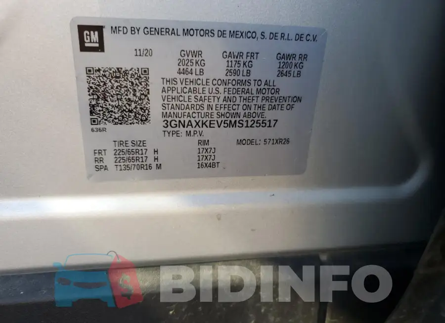 3GNAXKEV5MS125517 Photo# 13