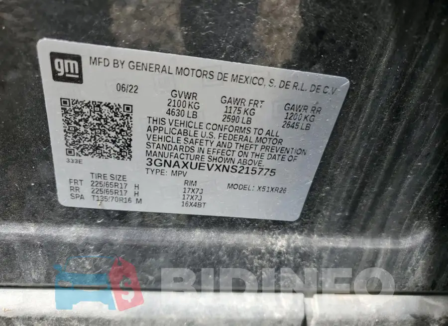 3GNAXUEVXNS215775 Photo# 13