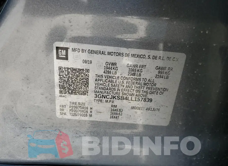 3GNCJKSB4LL157839 Photo# 13