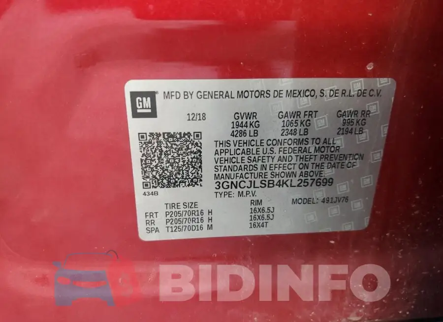 3GNCJLSB4KL257699 Photo# 13