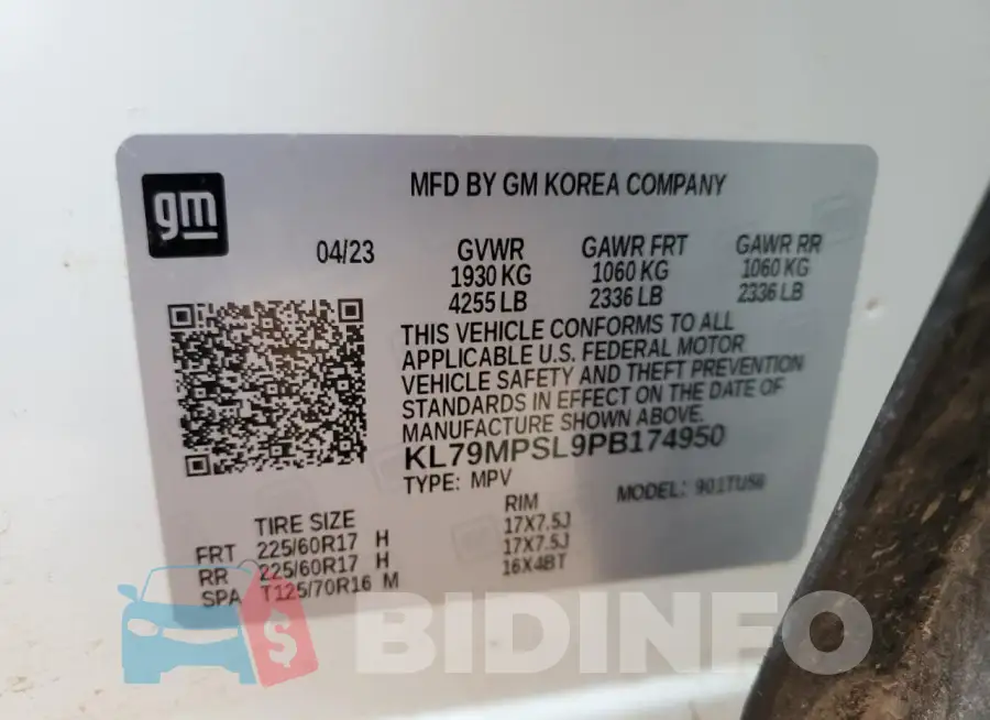KL79MPSL9PB174950 Photo# 14