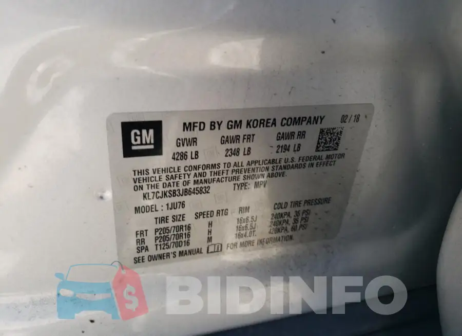 KL7CJKSB3JB645832 Photo# 13