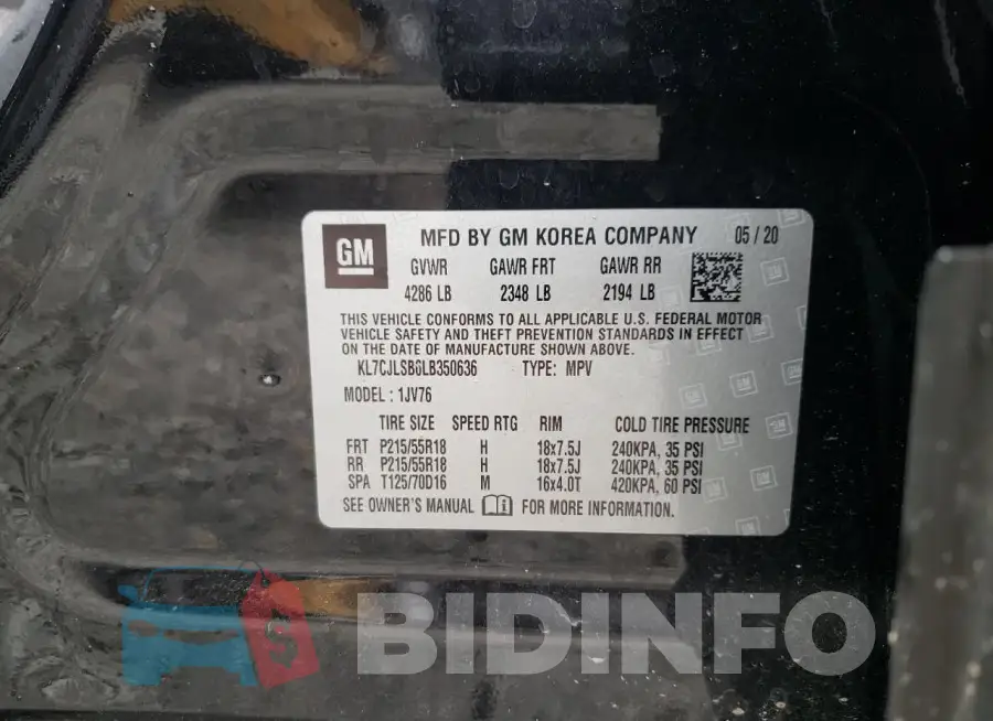 KL7CJLSB6LB350636 Photo# 13
