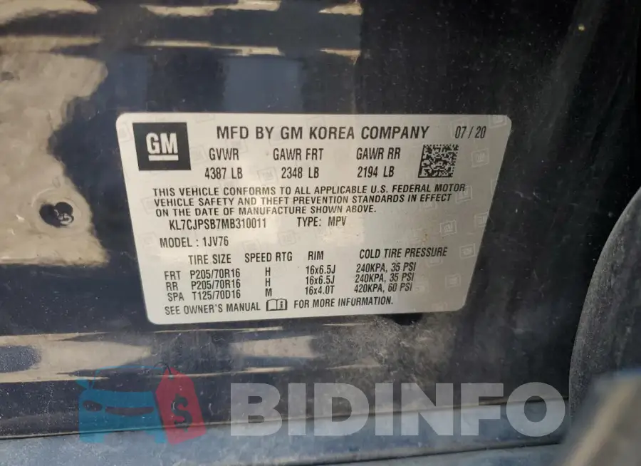 KL7CJPSB7MB310011 Photo# 13