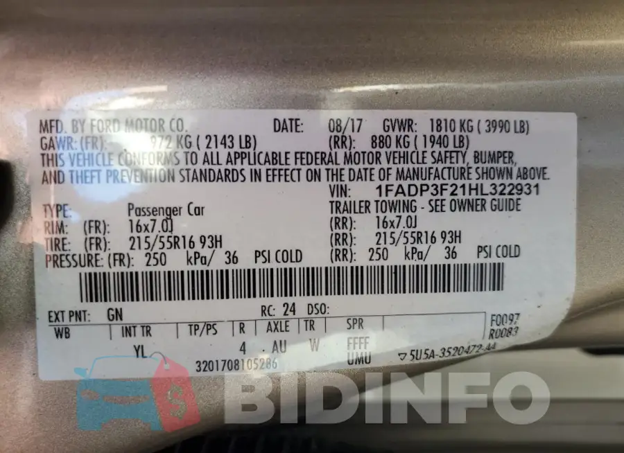 1FADP3F21HL322931 Photo# 13