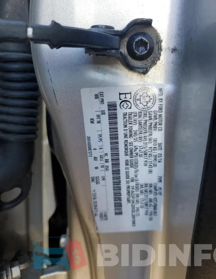 1FADP3K20GL291983 Photo# 12