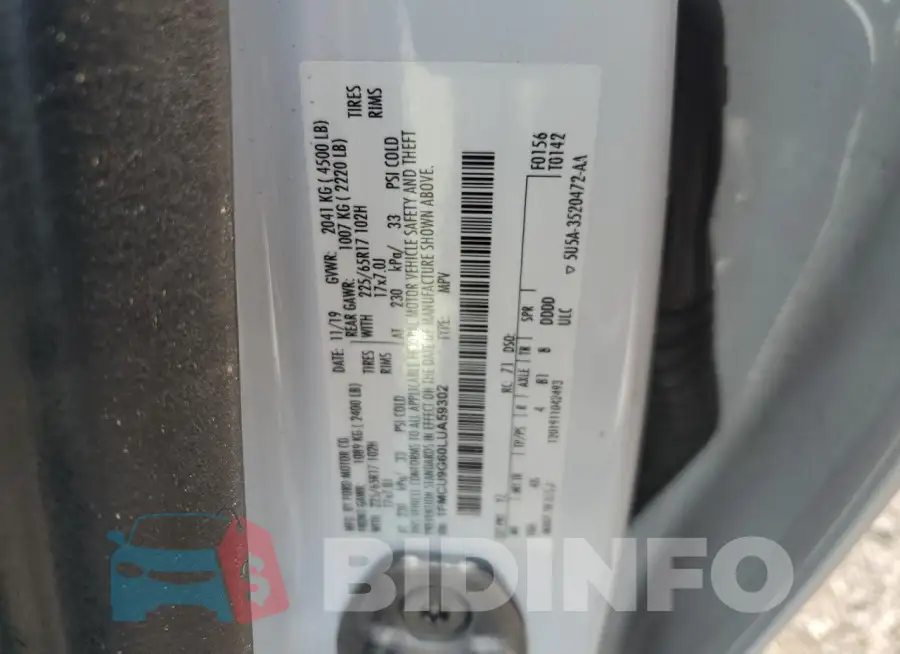 1FMCU9G60LUA59302 Photo# 14