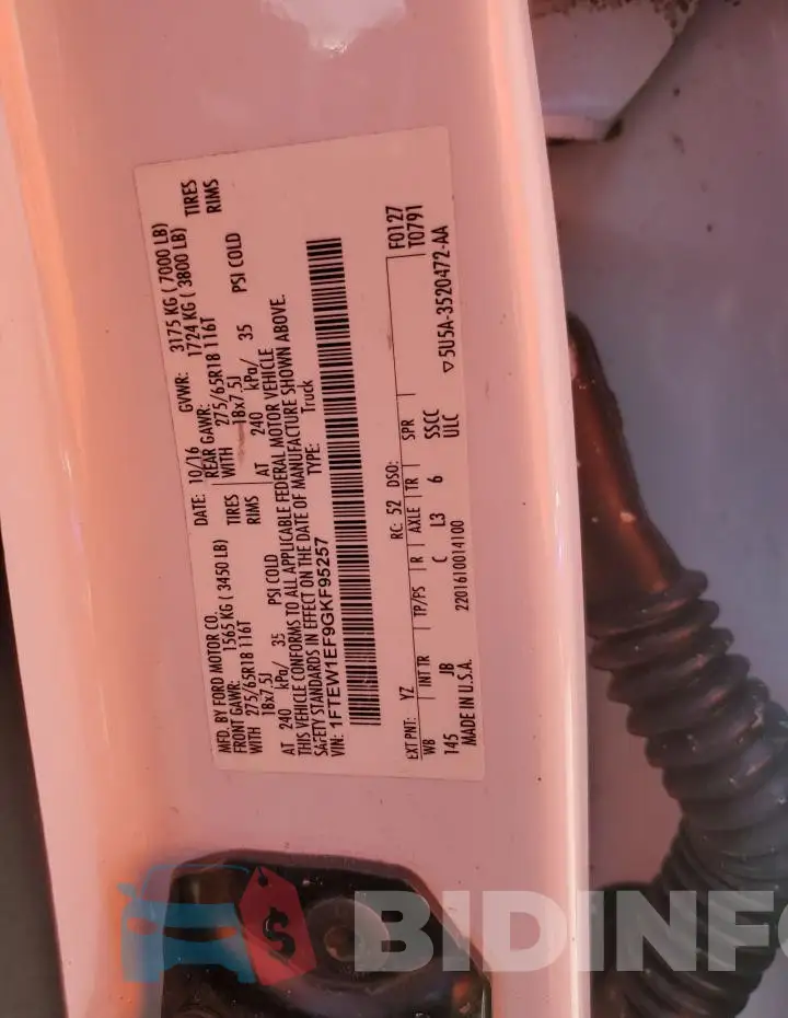 1FTEW1EF9GKF95257 Photo# 13