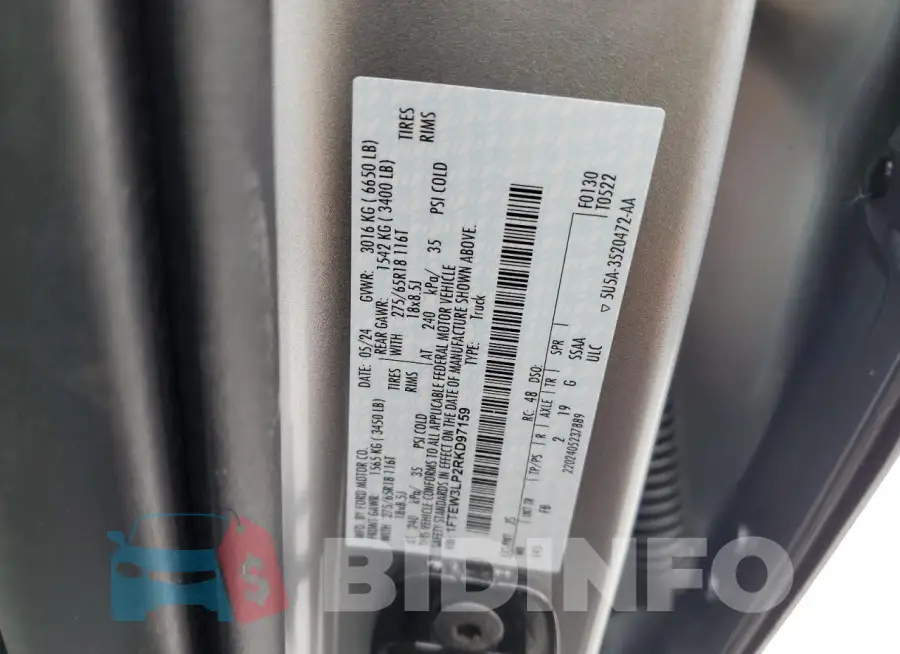 1FTEW3LP2RKD97159 Photo# 12