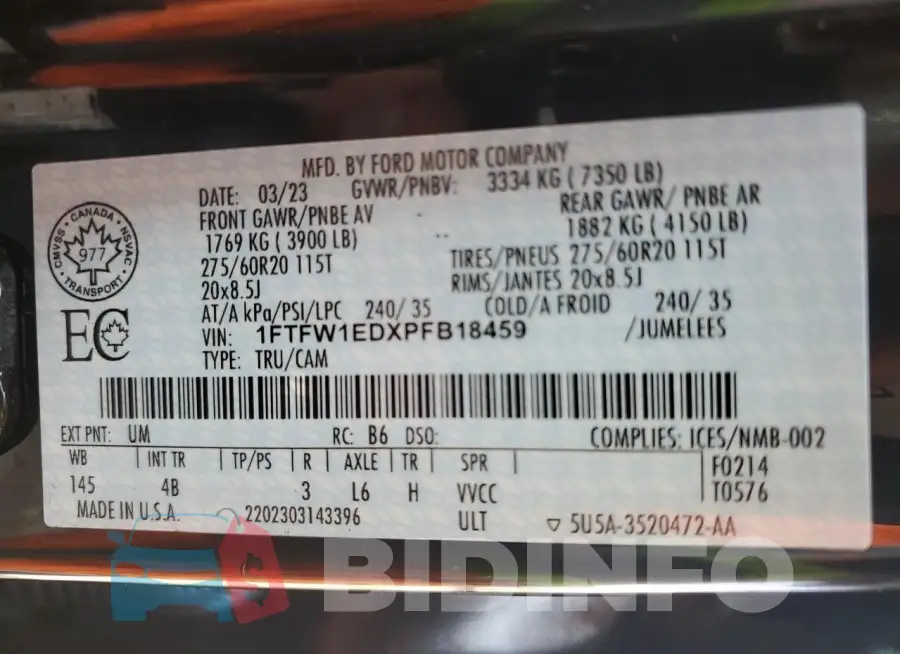 1FTFW1EDXPFB18459 Photo# 12