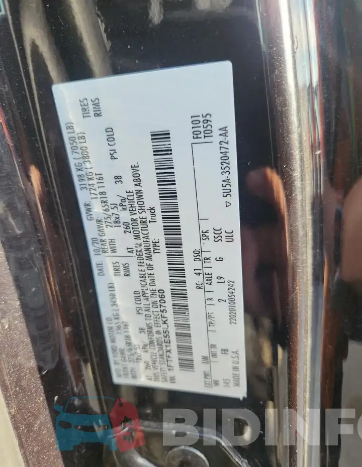 1FTFX1E55LKF57060 Photo# 12