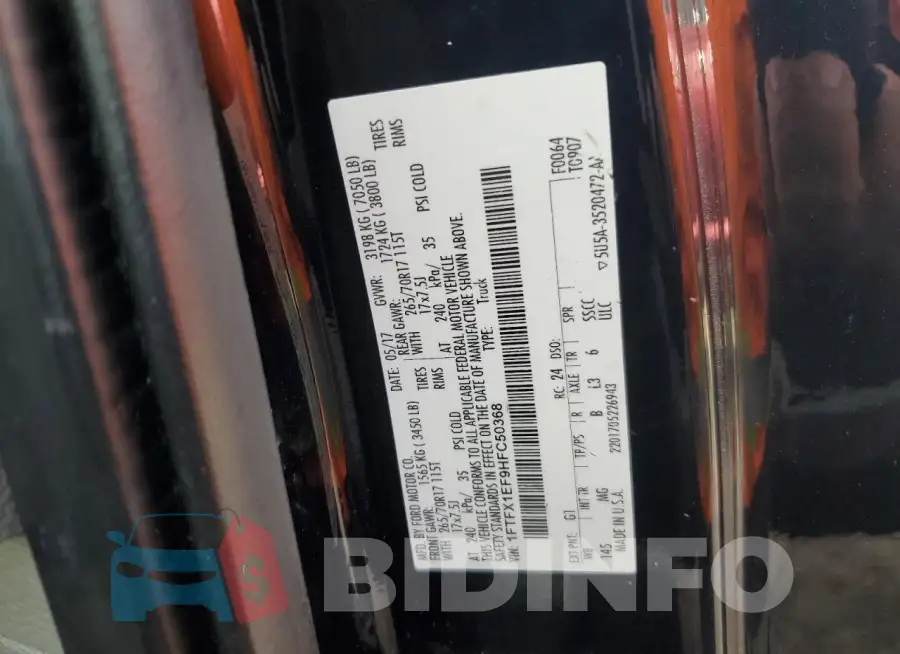 1FTFX1EF9HFC50368 Photo# 13