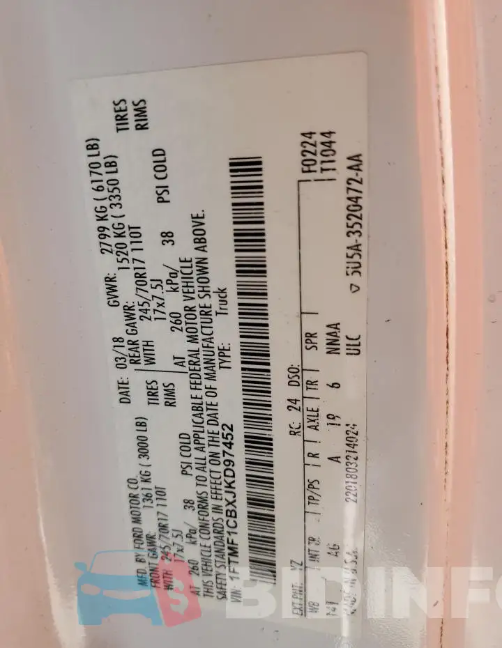 1FTMF1CBXJKD97452 Photo# 12