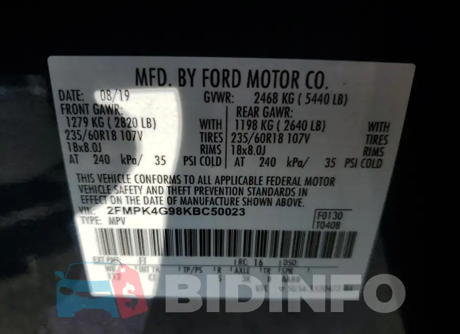 2FMPK4G98KBC50023 Photo# 13