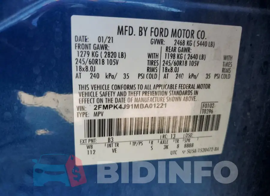 2FMPK4J91MBA01221 Photo# 14