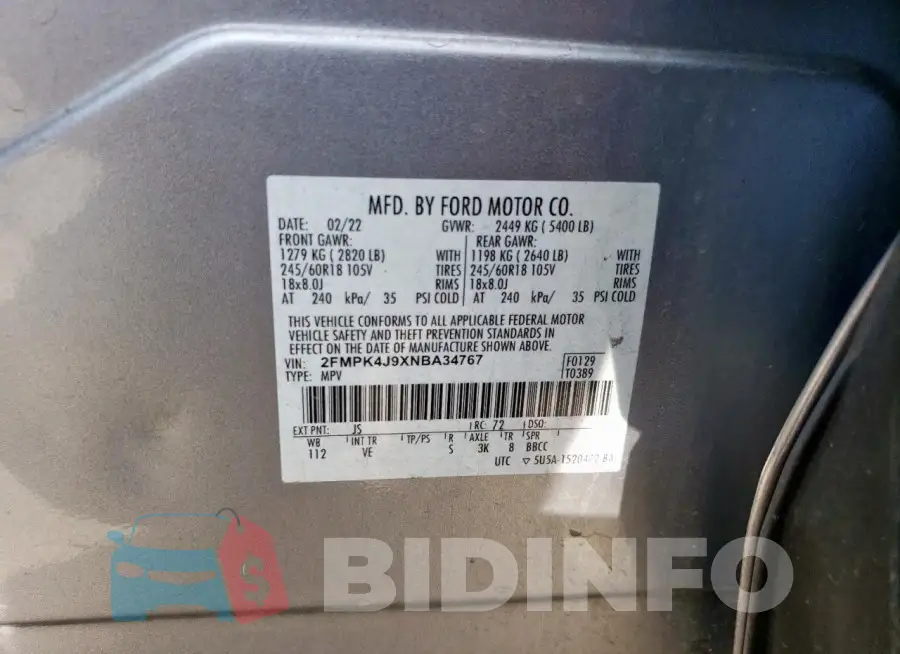 2FMPK4J9XNBA34767 Photo# 13
