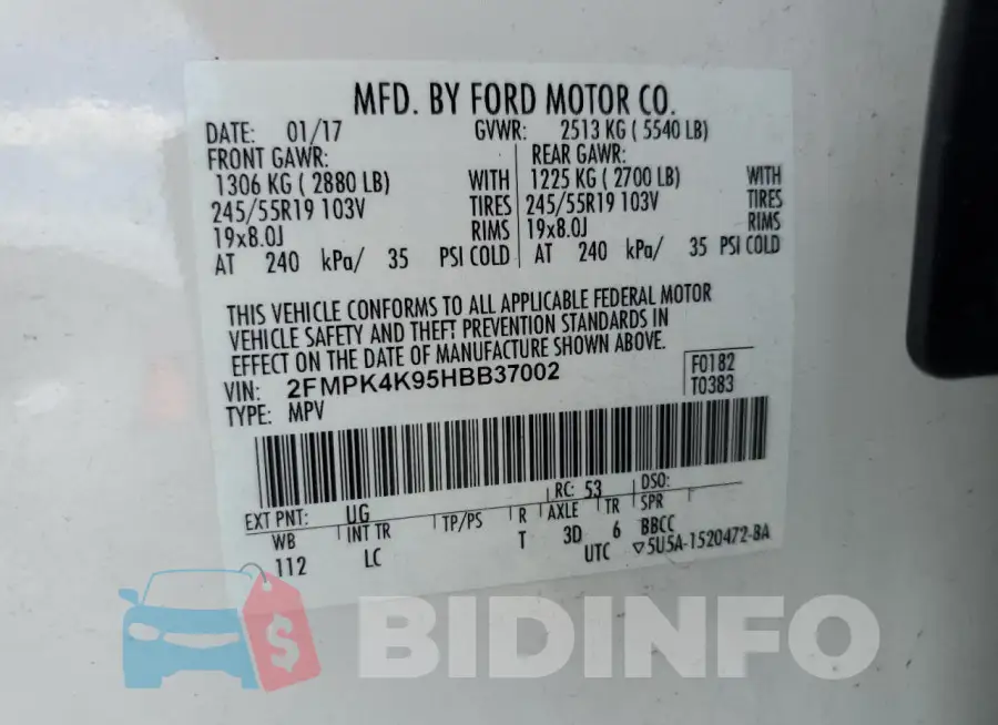 2FMPK4K95HBB37002 Photo# 13