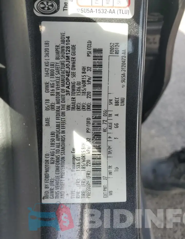 3FADP4EJ0JM128104 Photo# 12