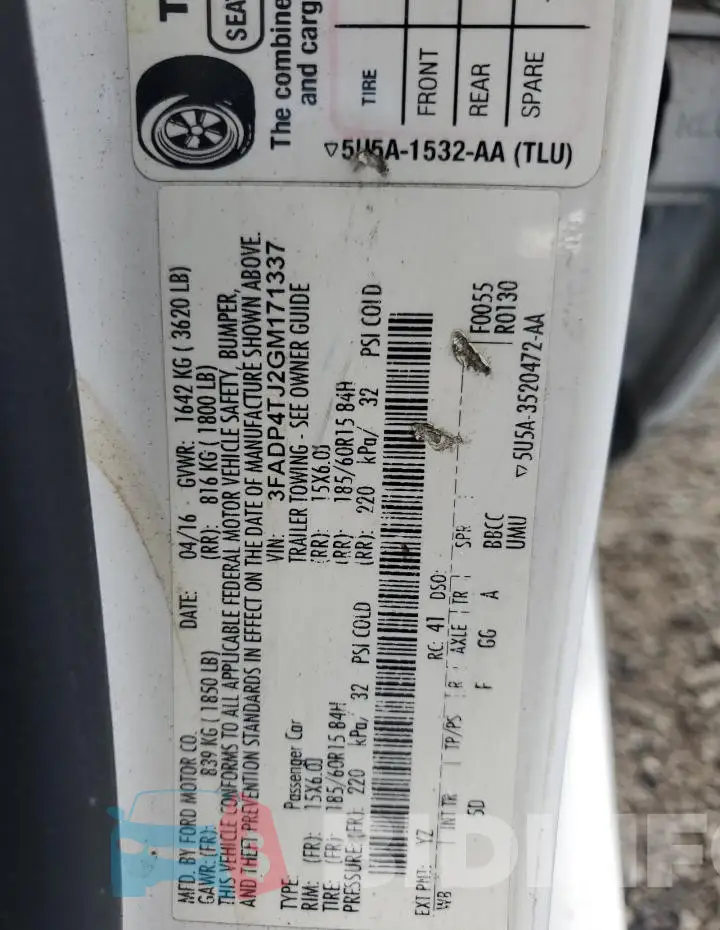 3FADP4TJ2GM171337 Photo# 12