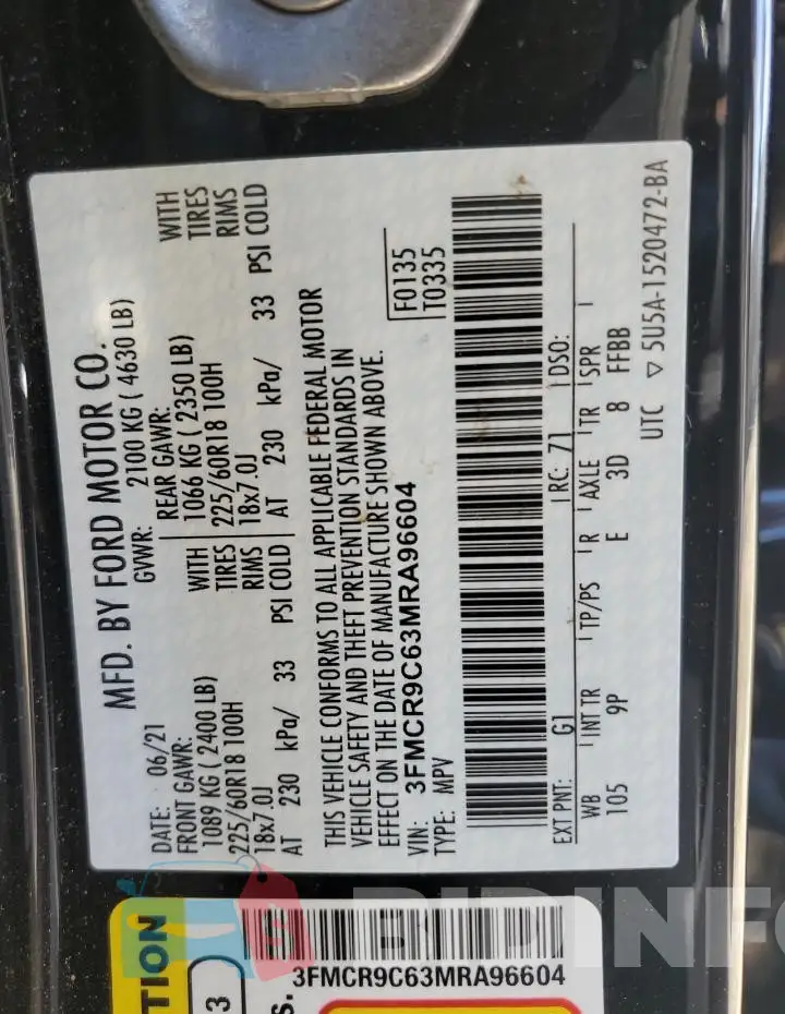 3FMCR9C63MRA96604 Photo# 13