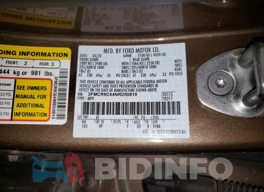 3FMCR9C64NRD50810 Photo# 13