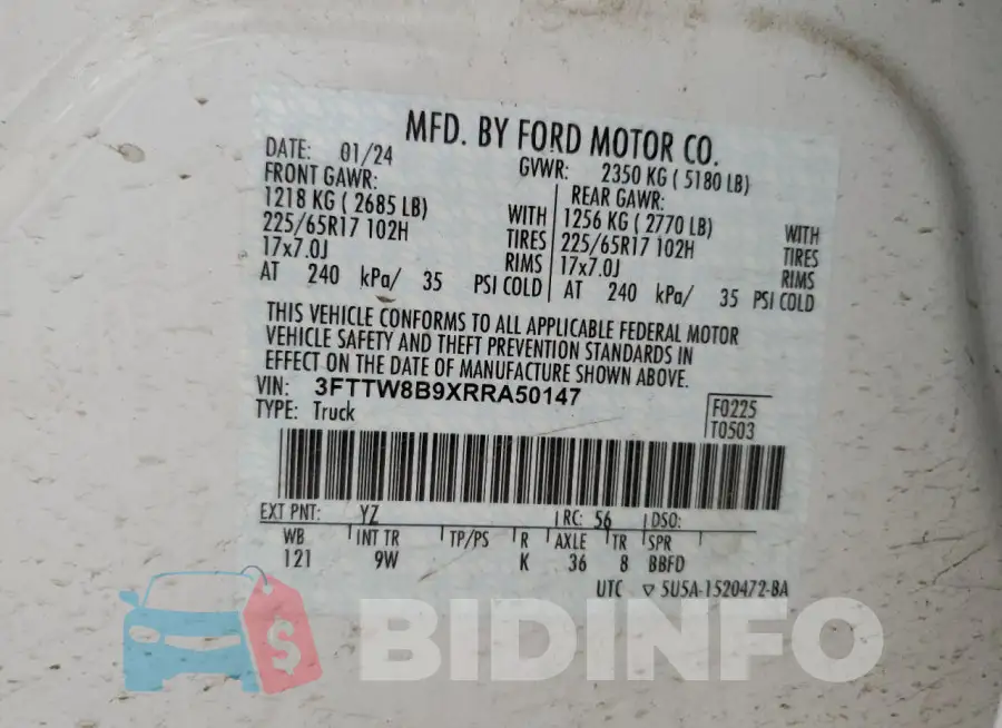 3FTTW8B9XRRA50147 Photo# 12