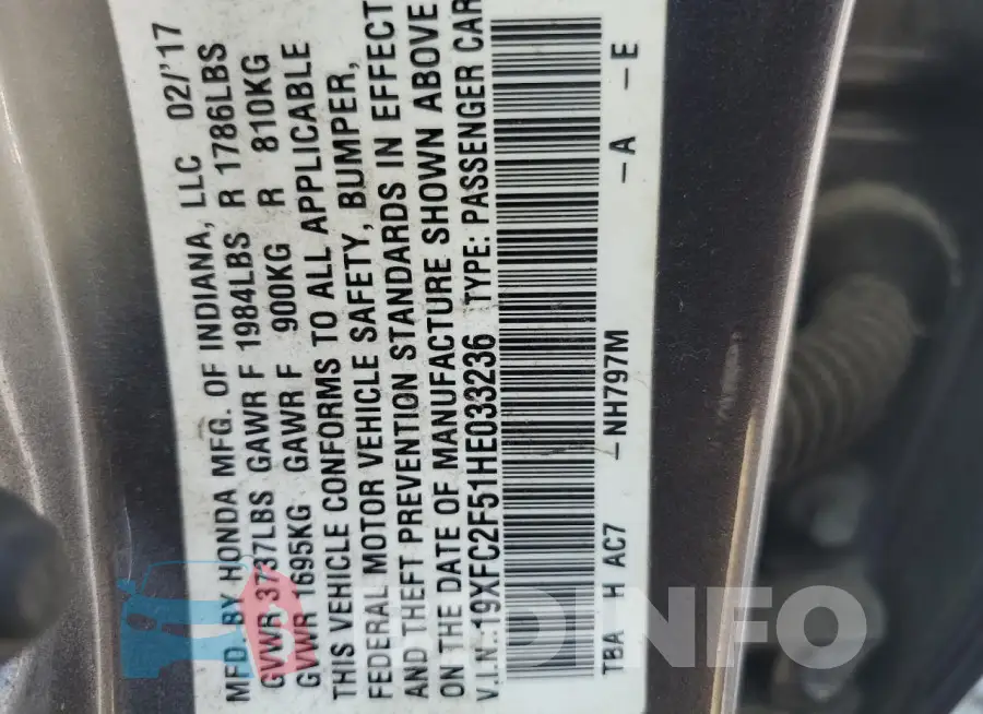 19XFC2F51HE033236 Photo# 12
