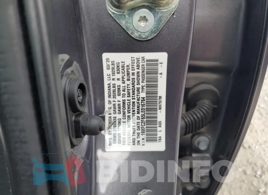 19XFC2F65LE016764 Photo# 12