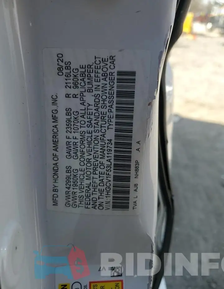 1HGCV1F53LA119734 Photo# 12