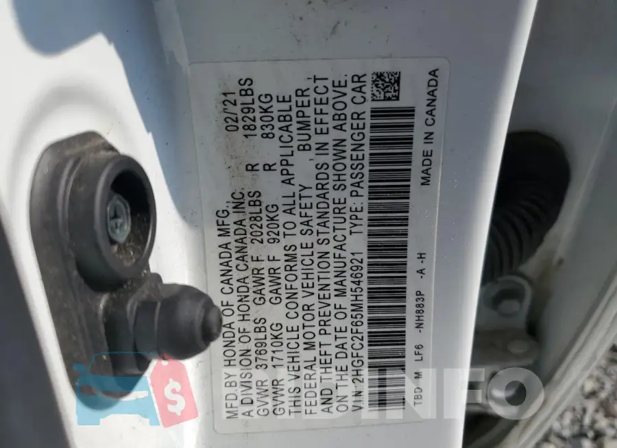 2HGFC2F65MH546921 Photo# 12