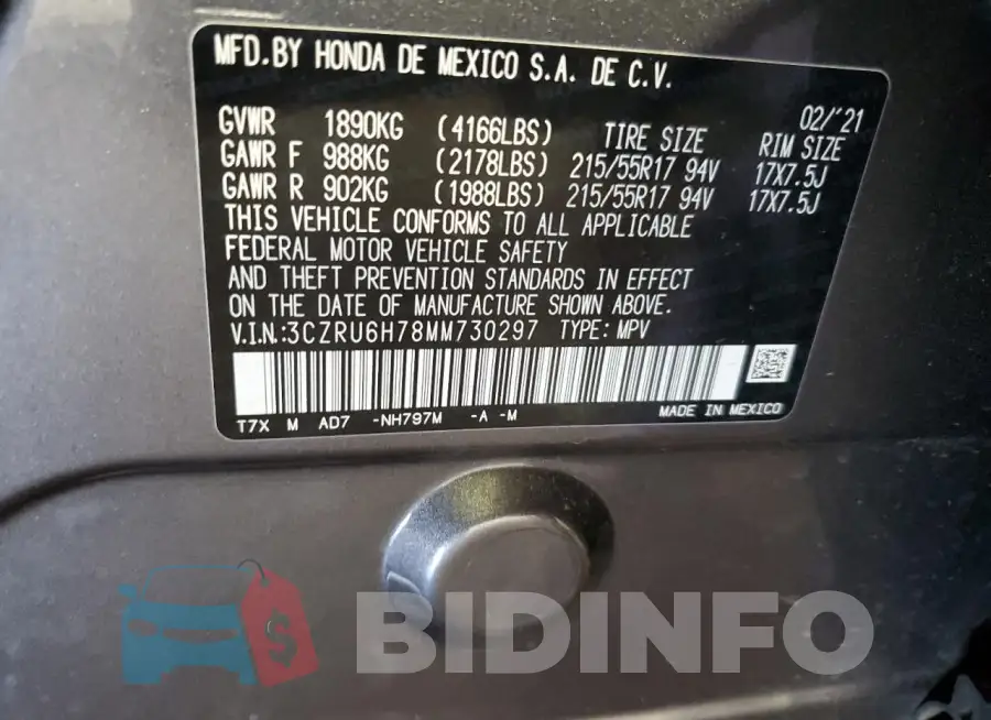 3CZRU6H78MM730297 Photo# 14