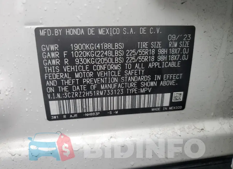 3CZRZ2H51RM733123 Photo# 12