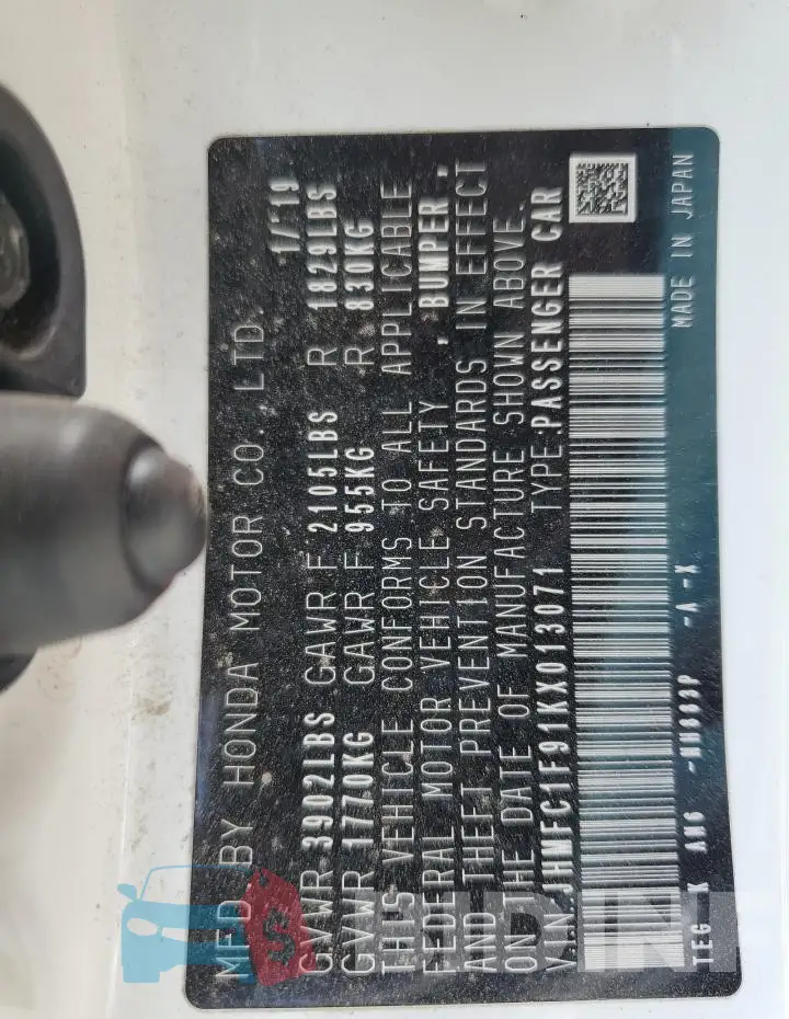 JHMFC1F91KX013071 Photo# 12