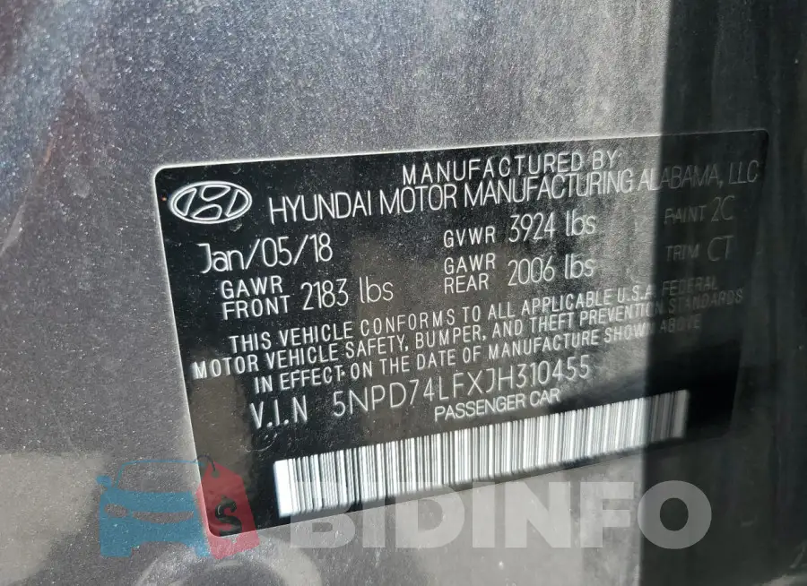 5NPD74LFXJH310455 Photo# 12
