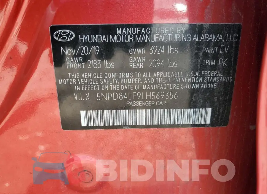 5NPD84LF9LH569356 Photo# 12