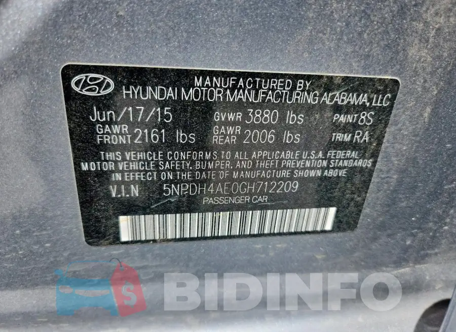 5NPDH4AE0GH712209 Photo# 13