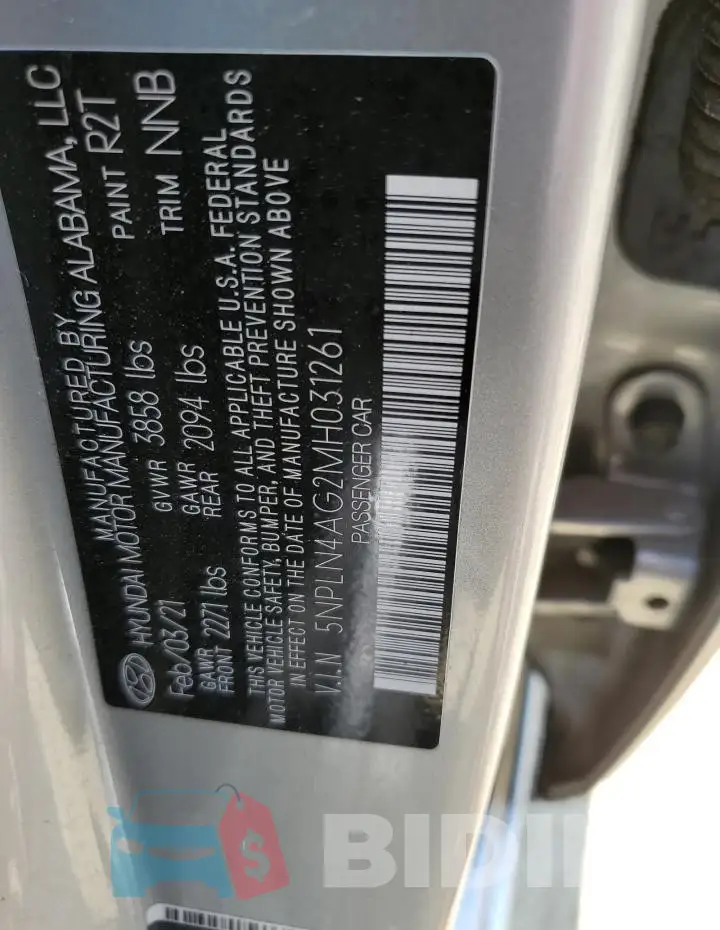 5NPLN4AG2MH031261 Photo# 12