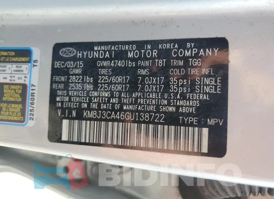 KM8J3CA46GU138722 Photo# 13