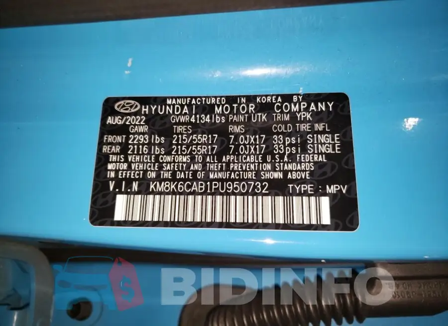 KM8K6CAB1PU950732 Photo# 14
