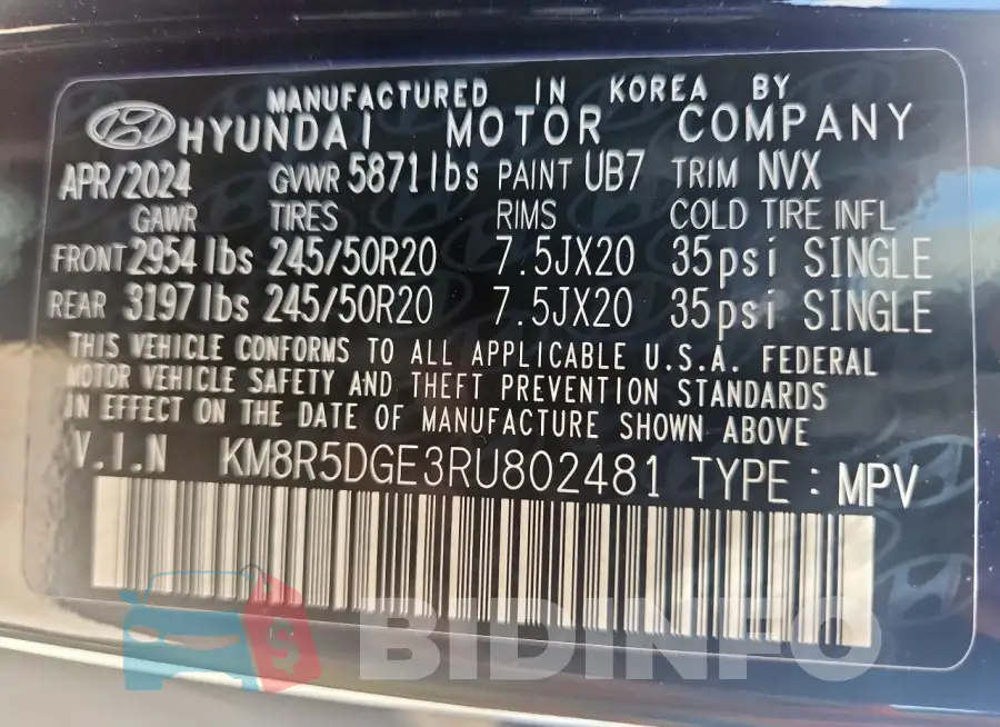 KM8R5DGE3RU802481 Photo# 14