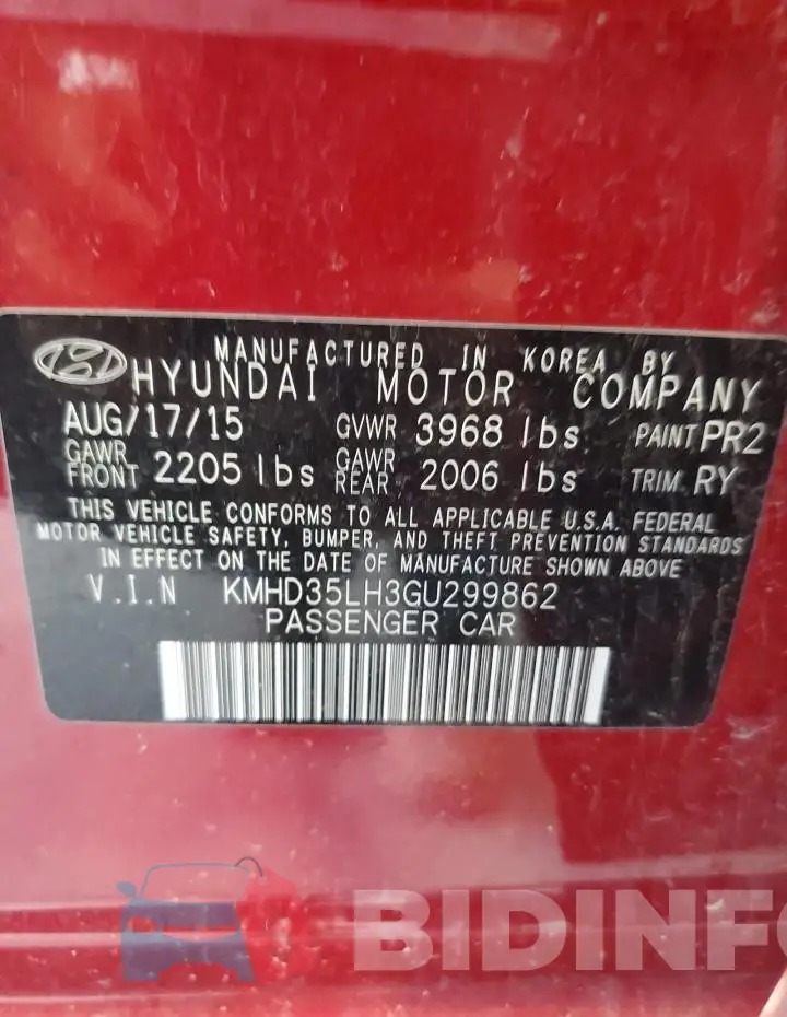 KMHD35LH3GU299862 Photo# 13