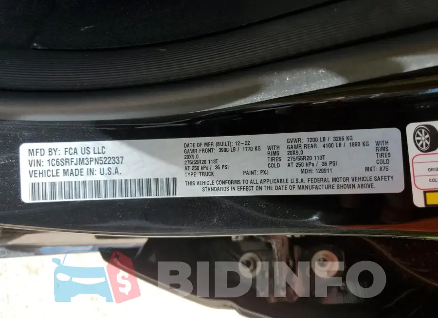 1C6SRFJM3PN522337 Photo# 12