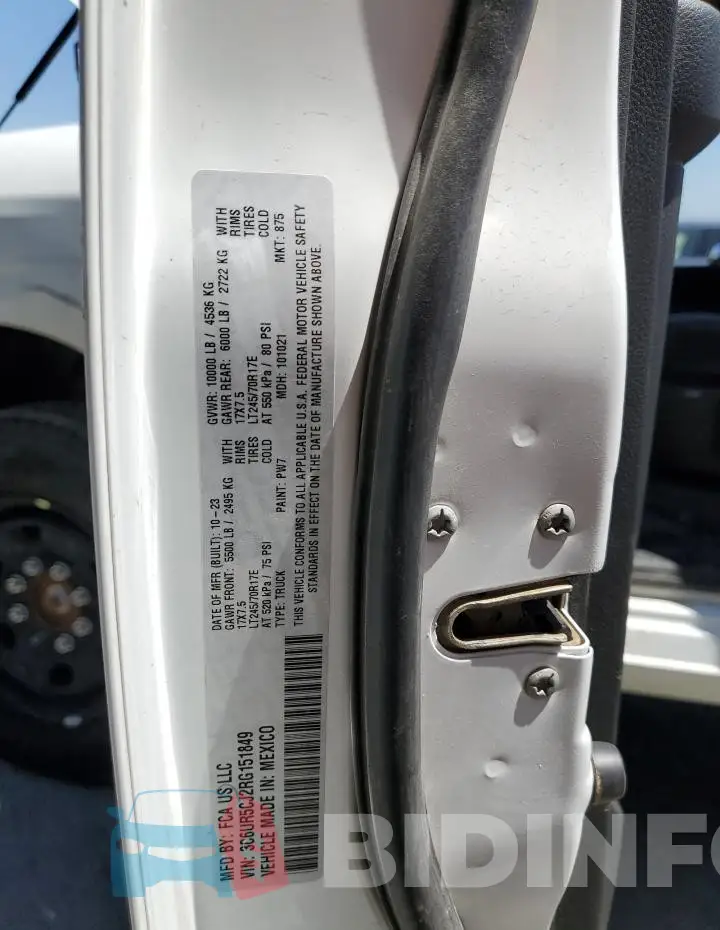 3C6UR5CJ2RG151849 Photo# 12