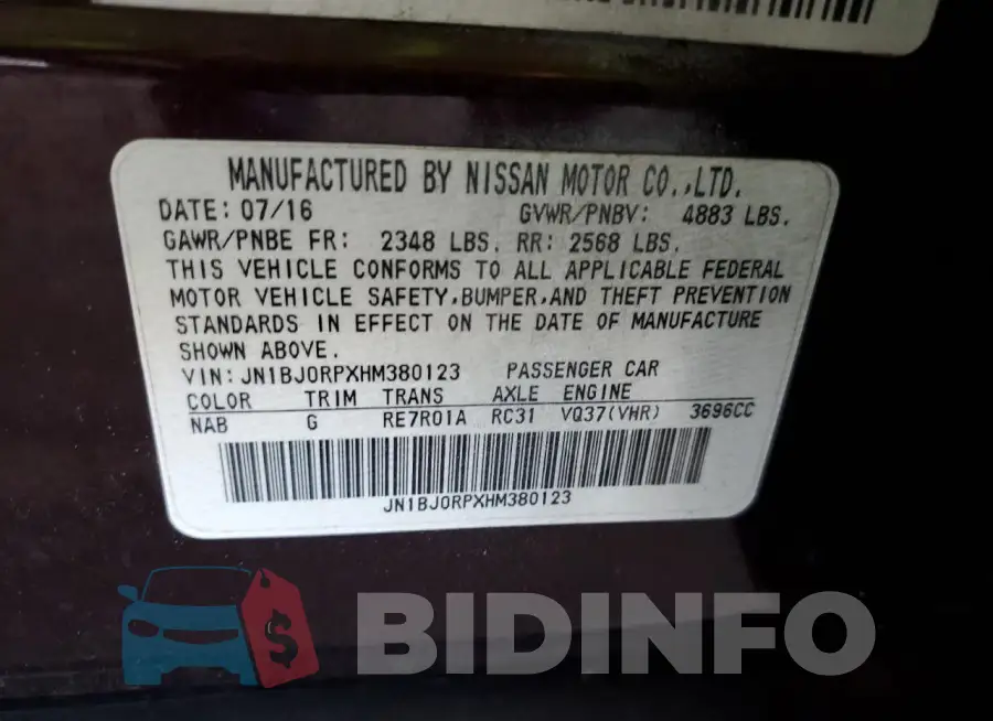 JN1BJ0RPXHM380123 Photo# 12
