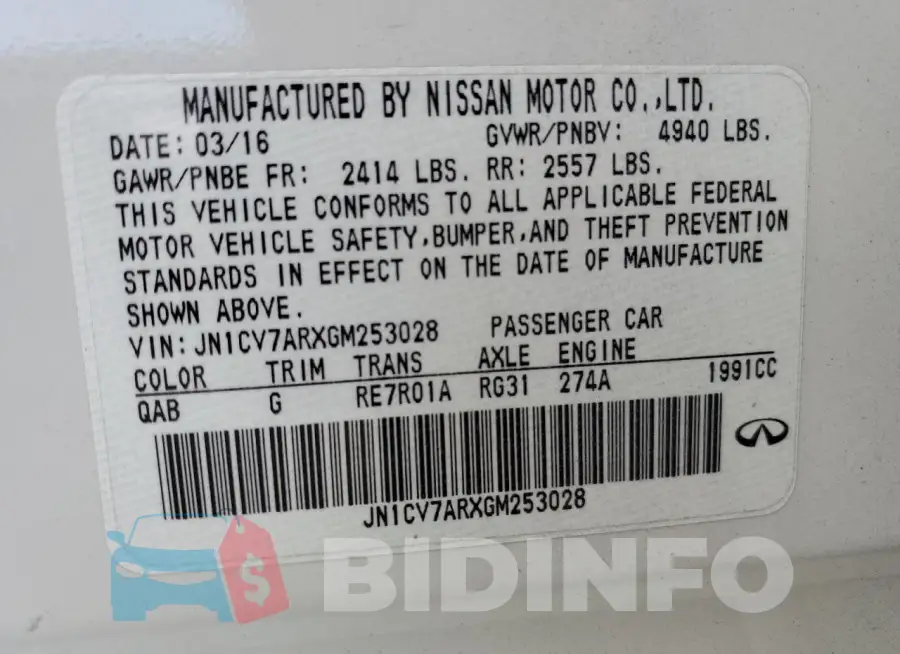 JN1CV7ARXGM253028 Photo# 12