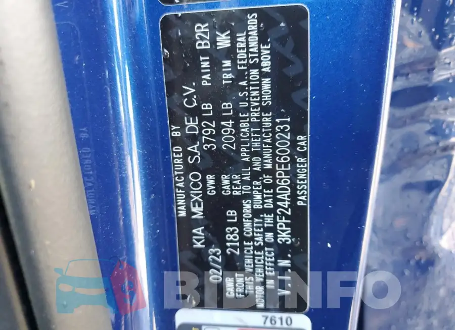 3KPF24AD6PE600231 Photo# 13