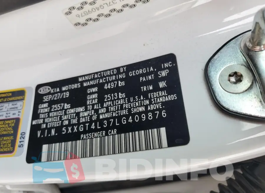 5XXGT4L37LG409876 Photo# 12