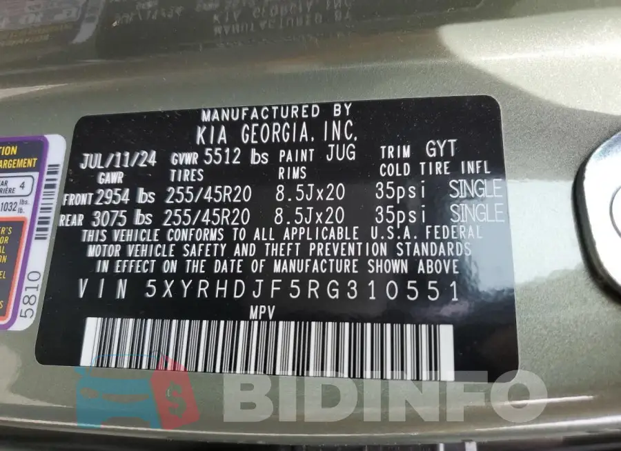 5XYRHDJF5RG310551 Photo# 13